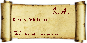 Klenk Adrienn névjegykártya